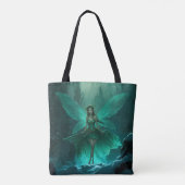 Tote Bag Noël de la forêt d'hiver verte enchantée (Dos)