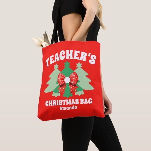 Tote Bag Noël de l'enseignant personnalisé (De près)