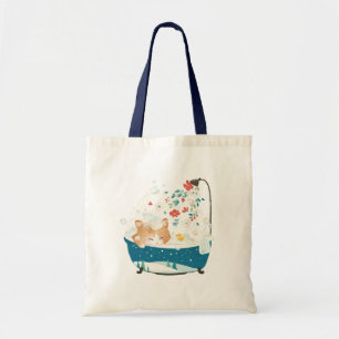 Tote Bag Noël de Meowy, un bain à bulles de chats