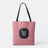 Tote Bag Noël de Noël de Monogram Red Chevron (Dos)