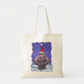 Tote Bag Noël d'hippopotame (Devant)