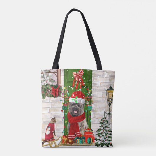 Tote Bag Noël du chien de Cairn Terrier (Dos)