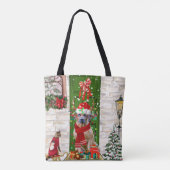 Tote Bag Noël du chien de Rhodesian Ridgeback (Dos)
