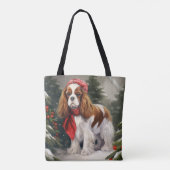 Tote Bag Noël du chien espagnol Cavalier King Charles (Dos)