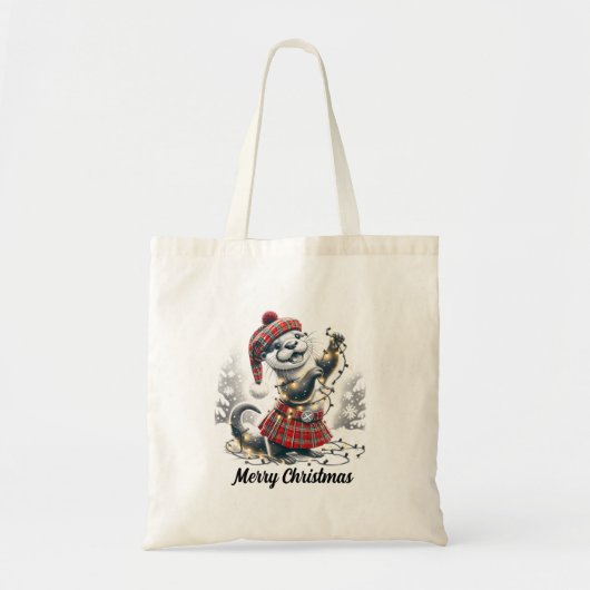 Tote Bag Noël écossais Otter Noël (Devant)