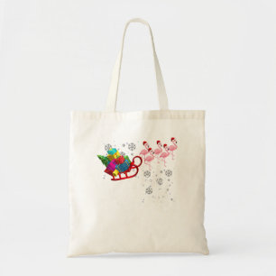Tote Bag Noël En Juillet Flamants roses De Drapeau Rose Fla