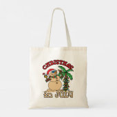 Tote Bag Noël en juillet Snowman Sand Beach (Dos)