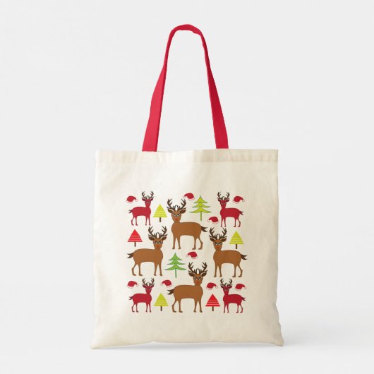 Tote Bag Noël festif des cerfs de Noël (Dos)