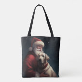 Tote Bag Noël festif du Père Noël au Labrador (Dos)