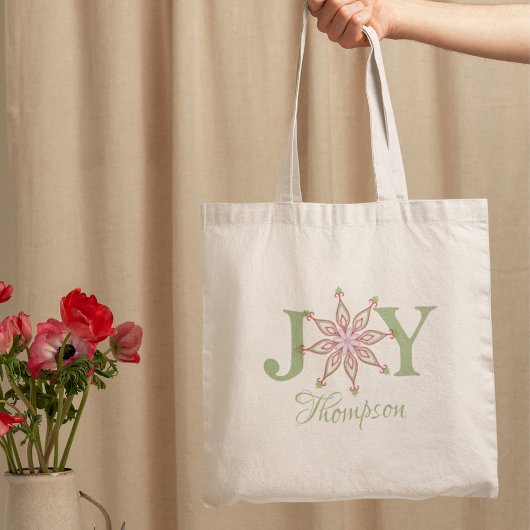 Tote Bag Noël Festive Joie Typographie Whimsical