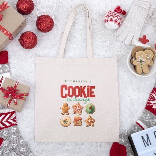 Tote Bag Noël Fête d'échange de cookies