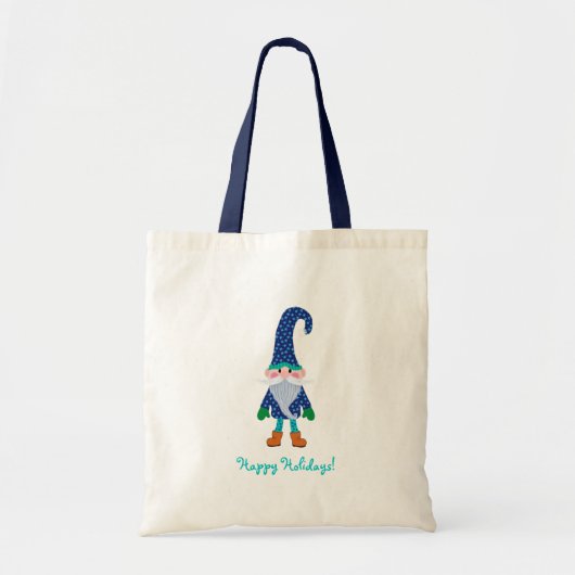 Tote Bag Noël Gnome Bleu mignon (Devant)
