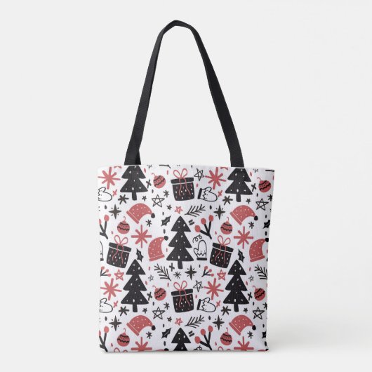 Tote Bag Noël Icônes Noël Arbre Santa Hat (Dos)