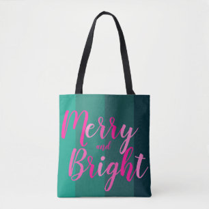 Tote Bag Noël Joyeux et rose vert clair