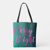 Tote Bag Noël Joyeux et rose vert clair (Dos)