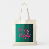 Tote Bag Noël Joyeux et rose vert clair (Dos)