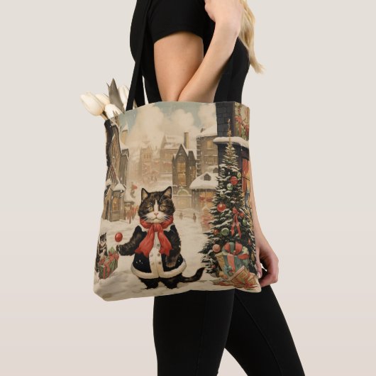 Tote Bag Noël Kitty Snowy (De près)