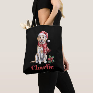 Tote Bag Noël Labrador Retriever Nom Personnalisé