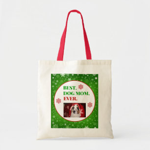 Tote Bag Noël Meilleur Chien Maman Jamais Photo