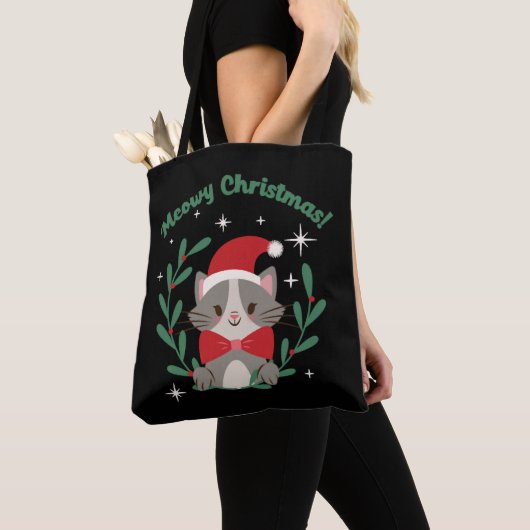 Tote Bag Noël Meowy (De près)