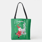 Tote Bag Noël mignon, chant et danse Père Noël (Dos)