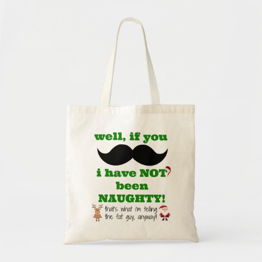 Tote Bag Noël mignon Fourre-tout, vilain ou Nice ? ! ! (Devant)