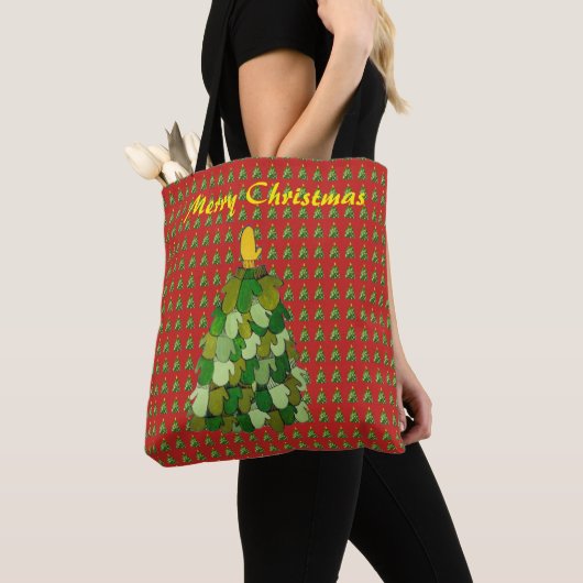 Tote Bag Noël Mitten Tree (De près)
