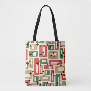 Tote Bag Noël Moderne du Milieu du Siècle Atomique