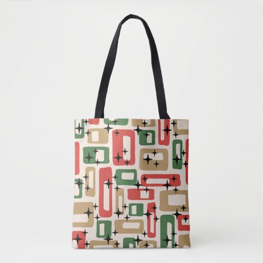 Tote Bag Noël Moderne du Milieu du Siècle Atomique (Devant)