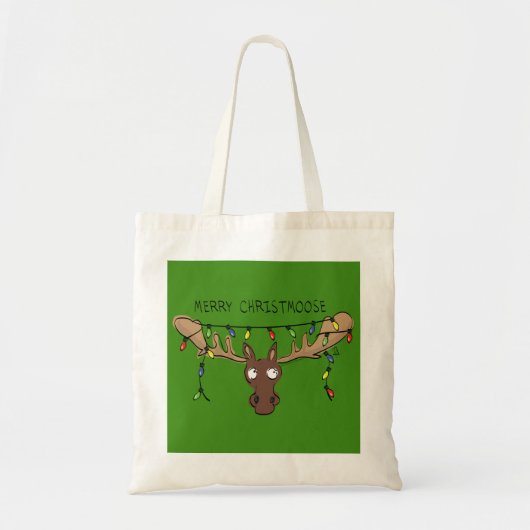 Tote Bag Noël Moose mignonne drôle animal de vacances (Devant)