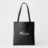 Tote Bag Noël Noël Croire Snowflakes Santa Hat (Devant)