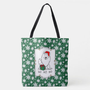 Tote Bag Noël Père Noël American Eskimo Chien HO HO HO Mign