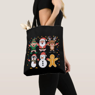 Tote Bag Noël Père Noël Amis Fête famille Noël