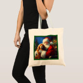 Tote Bag Noël Père Noël avec Chiens 4 (Devant (produit))