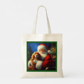 Tote Bag Noël Père Noël avec Chiens 4 (Dos)