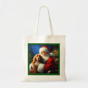 Tote Bag Noël Père Noël avec Chiens 4