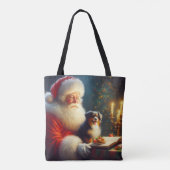 Tote Bag Noël Père Noël avec Chiens 5 (Dos)