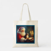 Tote Bag Noël Père Noël avec Chiens 5 (Dos)