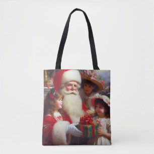 Tote Bag Noël Père Noël avec enfants 1