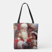 Tote Bag Noël Père Noël avec enfants 1 (Dos)