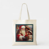 Tote Bag Noël Père Noël avec enfants 1 (Dos)