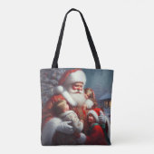 Tote Bag Noël Père Noël avec enfants 4 (Dos)