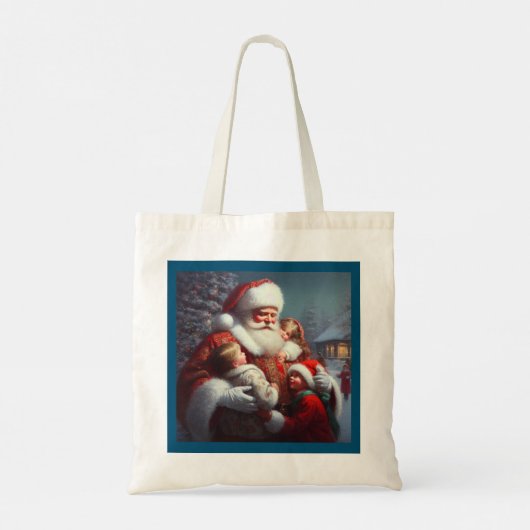 Tote Bag Noël Père Noël avec enfants 4 (Dos)