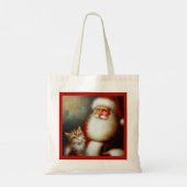Tote Bag Noël Père Noël et un chat 2 (Dos)