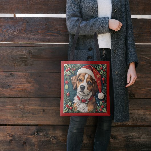 Tote Bag Noël Puppy Wonder