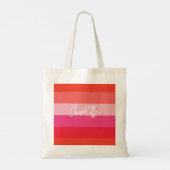 Tote Bag Noël Red Stripes Joyeux et Lumineux vacances (Dos)