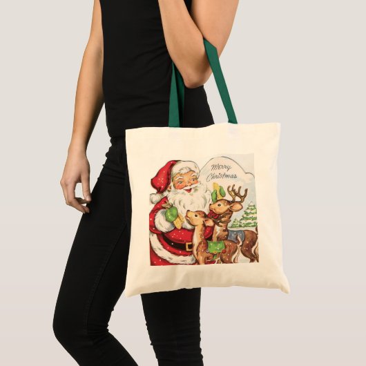 Tote Bag Noël rétro Noël Père Noël reiner Holiday (Devant (produit))
