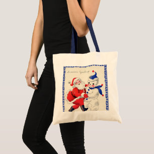 Tote Bag Noël rétro Noël Père Noël snowman Holiday