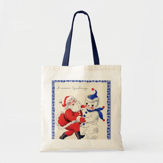 Tote Bag Noël rétro Noël Père Noël snowman Holiday (Devant)