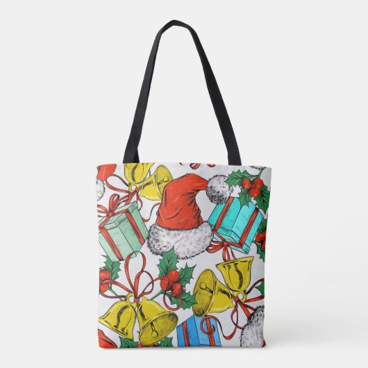 Tote Bag Noël Rouge Vert Bleu Vacances (Dos)